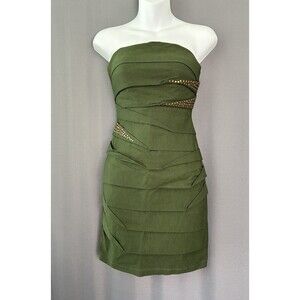 jodi kristopher dress green Jodi Kristopher Olive Green Maxi Dress With Beaded Neckline - Size L